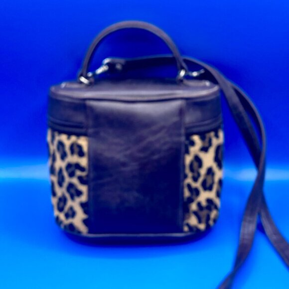 CHATEAU Bucket Bag Handheld Shoulder Crossbody Bag Leopard Print Faux Leather - Picture 4 of 8